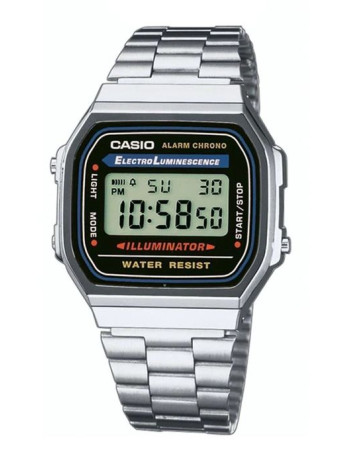 Casio – Vintage Collection – Bracelet en acier inoxydable argenté – A168WA-1WDF