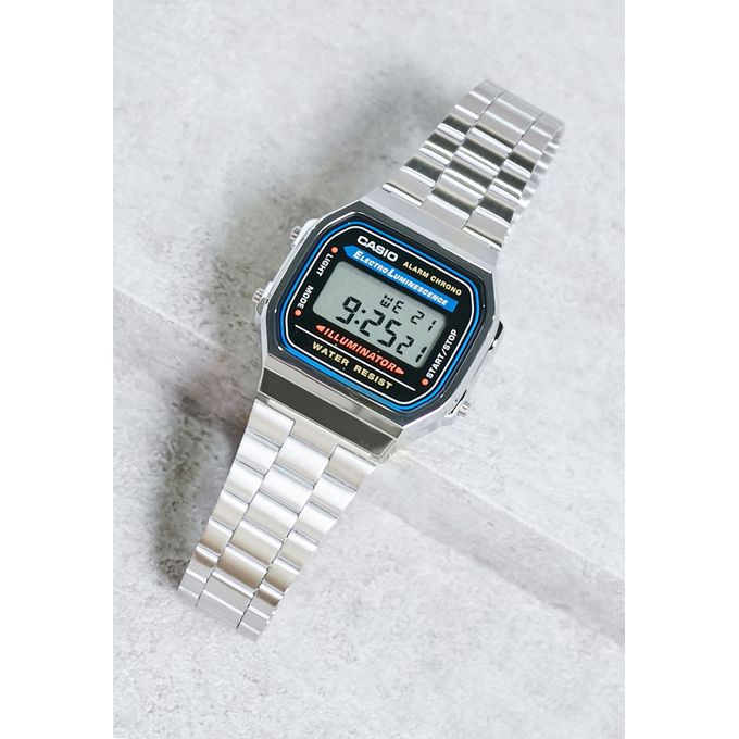 Casio – Vintage Collection – Bracelet en acier inoxydable argenté – A168WA-1WDF