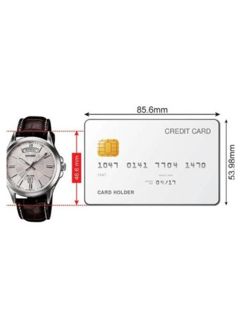 Casio – Homme cadran argenté – Dateur jours/mois – Bracelet cuir marron – MTP-1381L-7AVDF