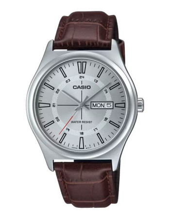 Casio – Marron – Boîtier argenté – Avec dateur – Dimension B. 38mm – MTP-V006L-7C