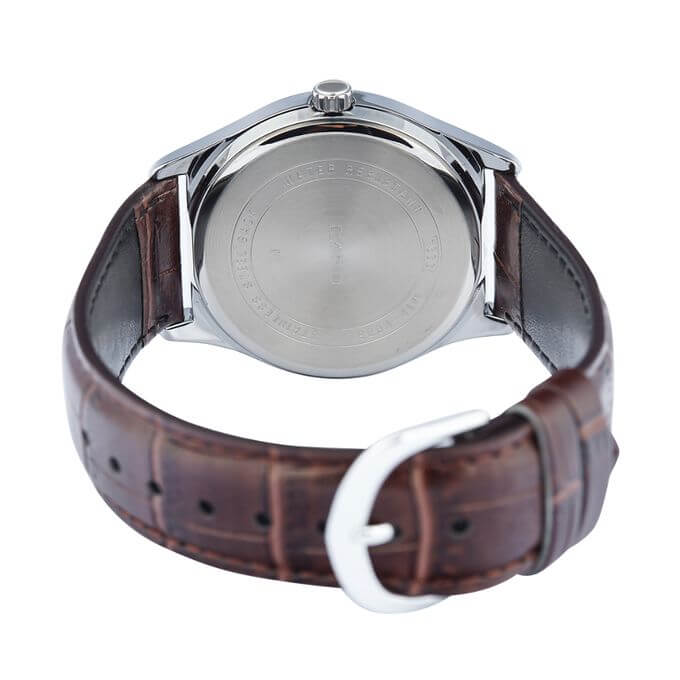 Casio – Marron – Boîtier argenté – Avec dateur – Dimension B. 38mm – MTP-V006L-7C