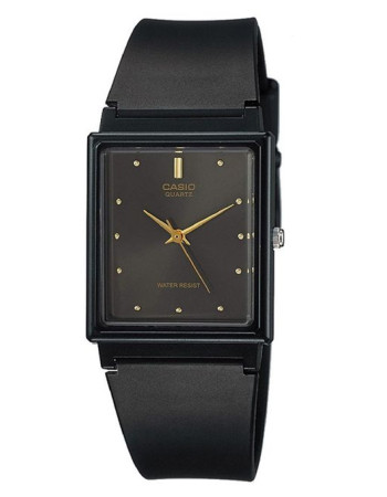 Casio – Classique cadran noir rectangulaire – Bracelet en silicone noir – MQ-38-1ADF