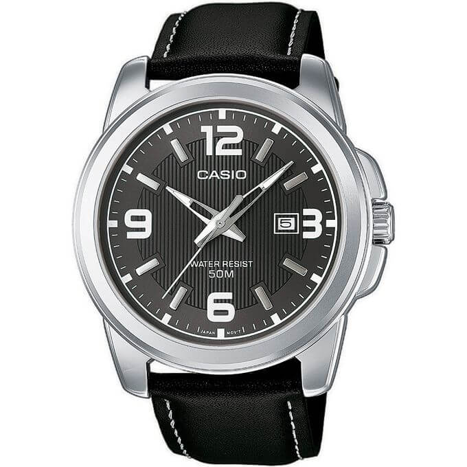 Casio – Montre pour Homme à mouvement Quartz – Bracelet en cuir noir – MTP-1314L-8A