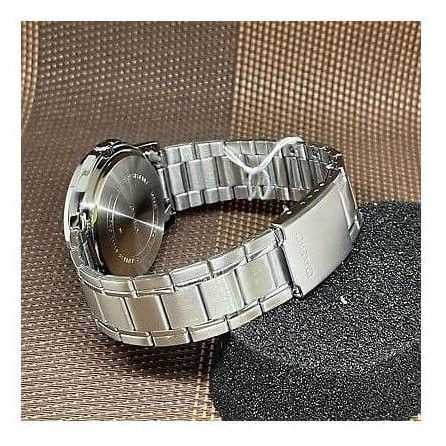 Casio – Argenté cadran noir – Classique pour homme – Avec dateur – Diamètre boîtier : 38mm – MTP-V006D-1C