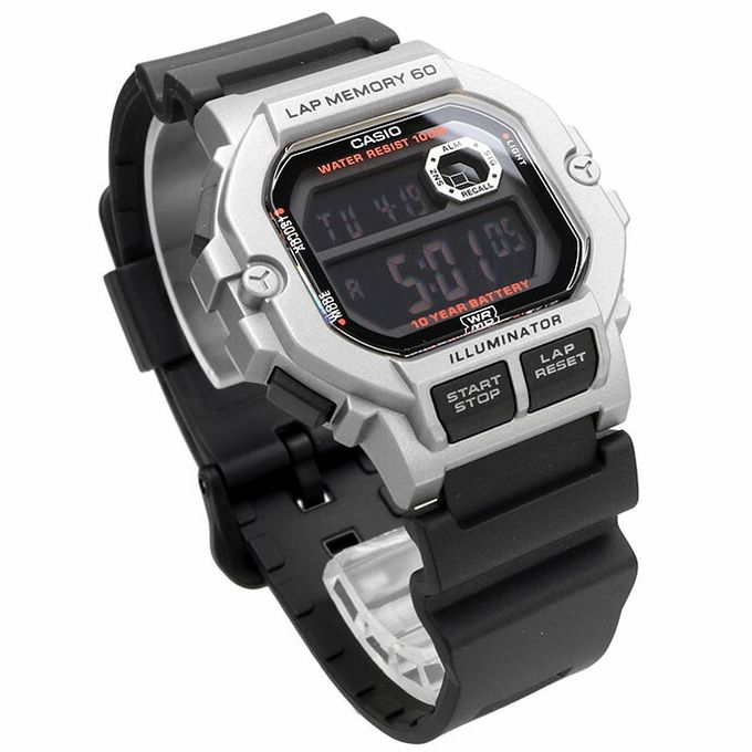 Casio – Boîtier gris – Chiffres blancs sur fond noir – Résistance à l'eau 100 m – WS-1400H-1BVDF