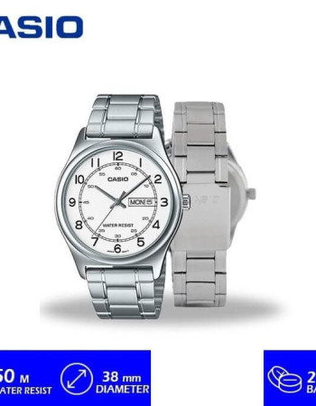 Casio – Homme – Cadran blanc – Dateur « mois/jour » – Acier inoxydable – MTP-V006D-7B2UDF