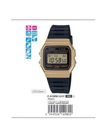 Casio – Montre Vintage Collection bracelet noir – F-91WM-9ADF