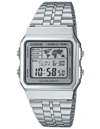 Casio – Homme – Vintage argenté – Bracelet en acier inoxydable – A500WA-7DF