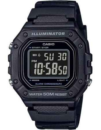 Casio – Montre en résine noire – Cadran noir – Un design numérique sportif – W-218H-1BVDF Casio – Montre en résine noire – Cadran noir – Un design numérique sportif – W-218H-1BVDF