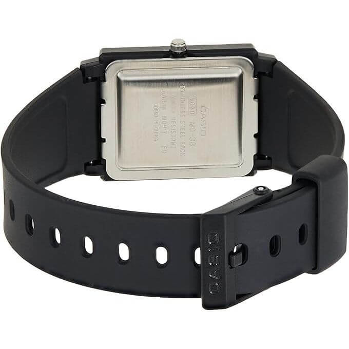 Casio – Cadran bleu – Rectangulaire classique – Étanche & bracelet en résine – MQ-38-2A