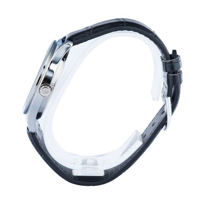 Casio – Montre analogique classique – Bracelet en cuir noir – Dateur jour/mois – MTP-V006L-1C