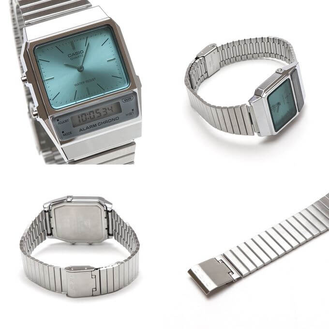 Casio – Style rétro et élégant – Vintage Collection – Style des années 80 – Double montres – AQ-800EC-2ADF
