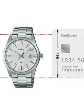 Casio – Cadran blanc avec dateur – Bracelet en acier inoxydable – MTP-VD03D-7AUDF