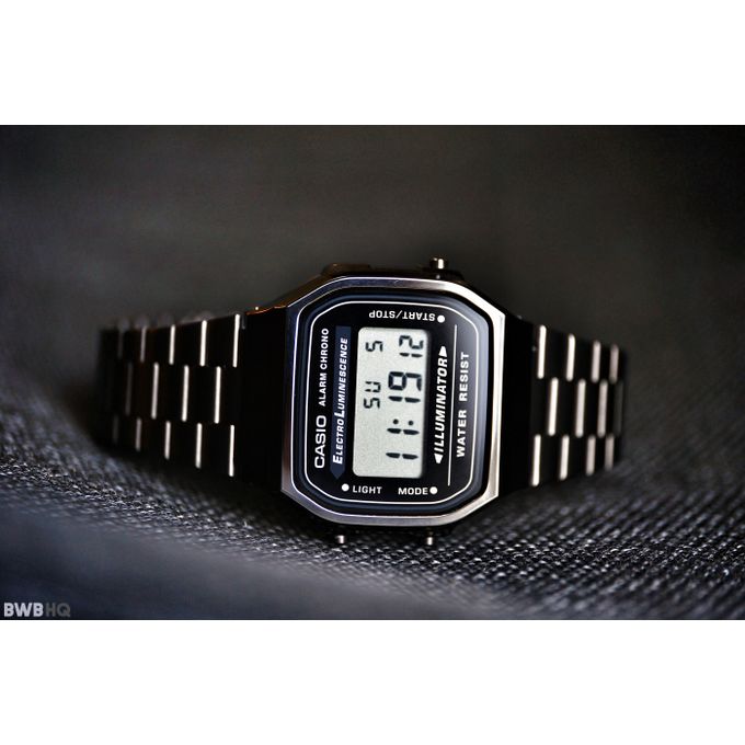 Casio – Noir – Digitale – Vintage Collection – Bracelet en acier inoxydable – A168WGG-1ADF