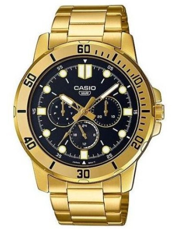 Casio – Montre homme bracelet en acier inoxydable dorée – MTP-VD300G-1EUDF Casio – Montre homme bracelet en acier inoxydable dorée – MTP-VD300G-1EUDF