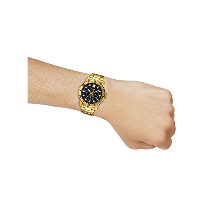 Casio – Montre homme bracelet en acier inoxydable dorée – MTP-VD300G-1EUDF