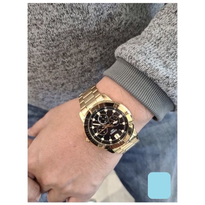 Casio – Montre homme bracelet en acier inoxydable dorée – MTP-VD300G-1EUDF