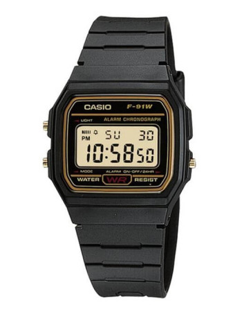 Casio – Digital pour homme – Bracelet en caoutchouc – F-91WG-9QDF
