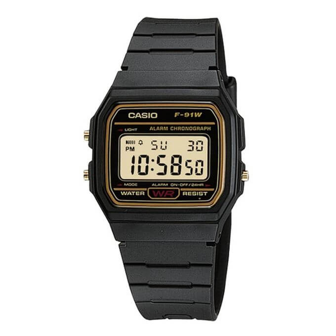 Casio – Digital pour homme – Bracelet en caoutchouc – F-91WG-9QDF