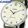 Casio – Montre classique en bracelet cuir vert pour hommes – Index chiffres facile – MTP-VT03L-7B
