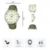 Casio – Montre classique en bracelet cuir vert pour hommes – Index chiffres facile – MTP-VT03L-7B
