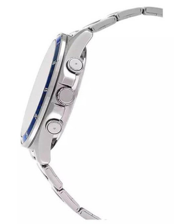 Casio – Montre fond bleu pour hommes – Tout en acier inoxydable & étanche 50 m – MTP-1374D-2A3V Casio – Montre fond bleu pour hommes – Tout en acier inoxydable & étanche 50 m – MTP-1374D-2A3V