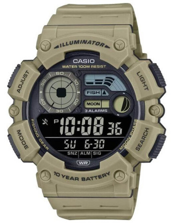 Casio – Montre sport en résine verte, autonomie pile 10 ans & indicateurs de phase lunaire – WS-1500H-5BV