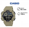 Casio – Montre sport en résine verte, autonomie pile 10 ans & indicateurs de phase lunaire – WS-1500H-5BV