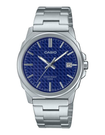 Casio – Cadran bleu avec texturée dans un design simple et moderne, Dateur à 3h – MTP-E720D-2AV