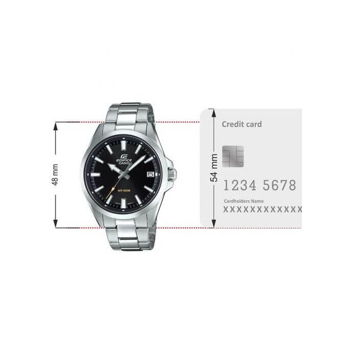 Casio – Montre pour hommes cadran noir – WR 100 mètres – Bracelet en inoxydable – EFV-100D-1AV