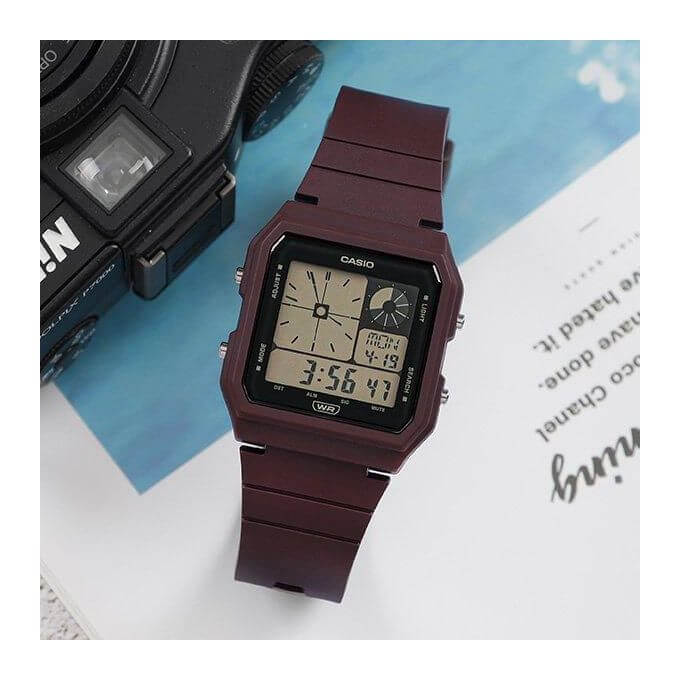 Casio – Vintage Collection en couleur marron – Montre unisexe – Bracelet en résine marron – LF-20W-5A