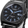 Casio – Tout en acier inoxydable noir – avec dateur & étanche – Index chiffres bleu – MTP-E715D-1AV