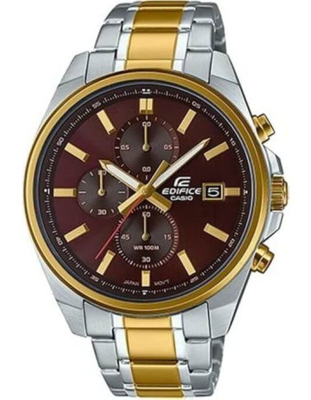 Casio – Édifice Collection pour homme – Cadran marron – Bracelet en acier bicolore – EFV-610SG-5AV