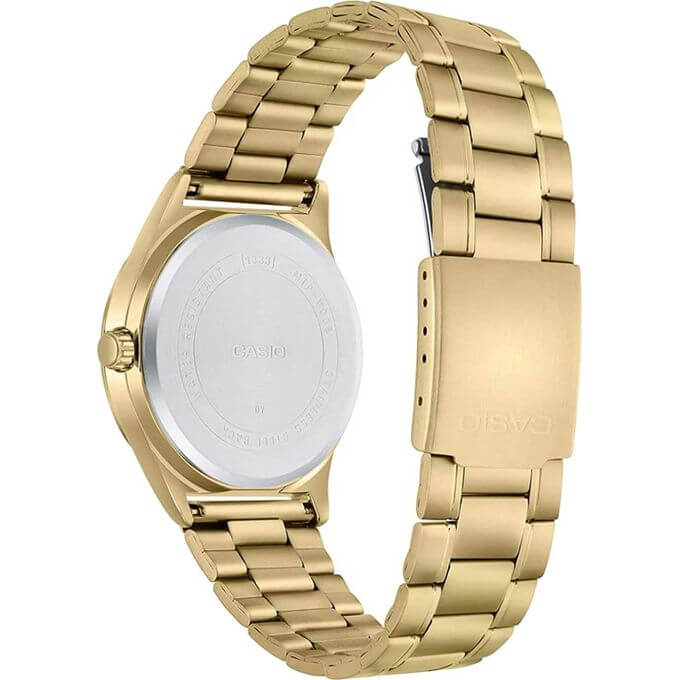 Casio – Doré cadran noir – Index tirets – Diamètre boîtier 38 mm – MTP-V006G-1C