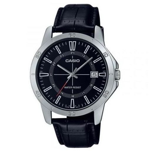 Casio – Montres analogiques classiques conçues – Bracelet cuir noir – MTP-V004L-1C