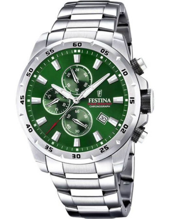 Festina – Sophistiquée pour un look tendance – Cadran vert – Bracelet en acier inoxydable – F20463/3