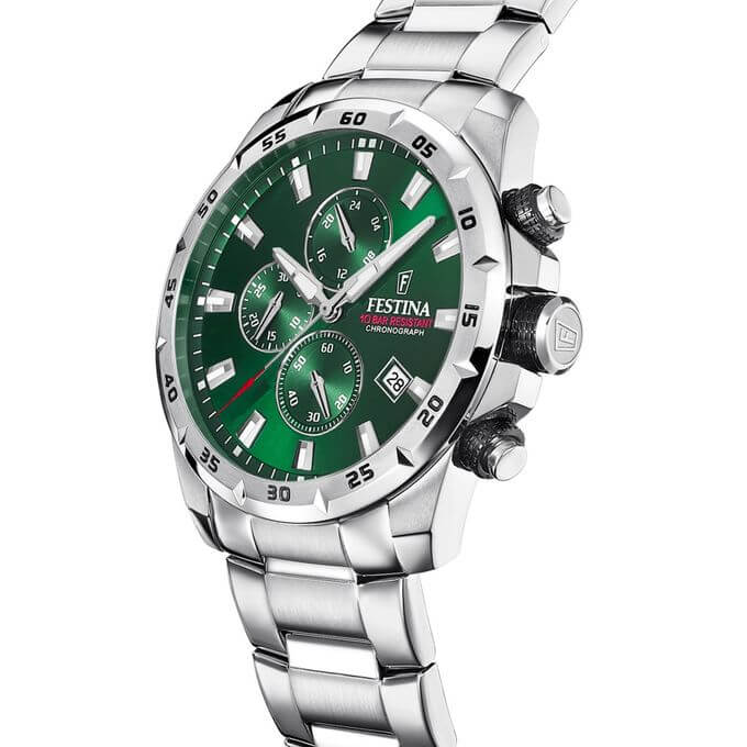 Festina – Sophistiquée pour un look tendance – Cadran vert – Bracelet en acier inoxydable – F20463/3
