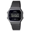 Casio – Bracelet en mailles milanaise noir – Numérique cadran noir – A168WEMB-1BDF