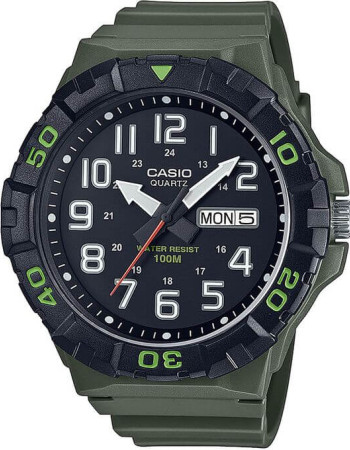Casio – Vert cadran noir – Diamètre boîtier : 55 mm – Étanche 100 m – MRW-210H-3AVDF