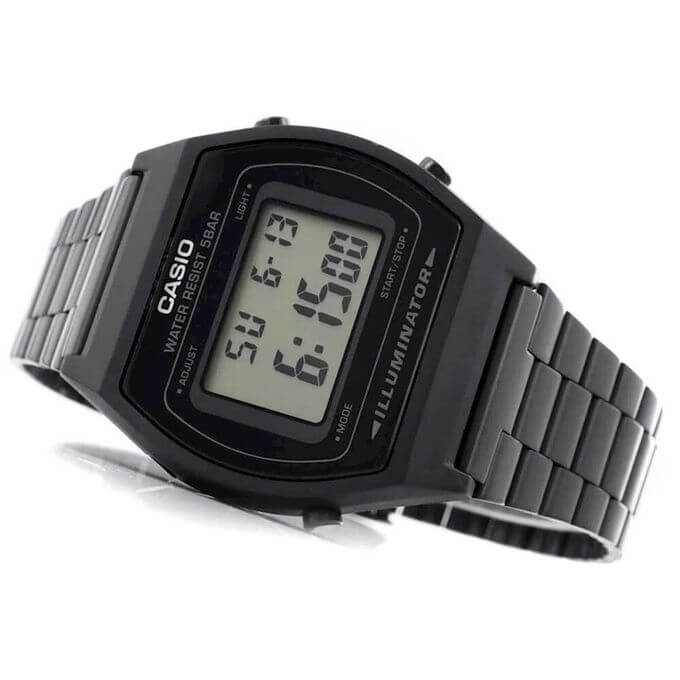Casio – Montre unisexe digitale – Bracelet en acier inoxydable noir – B640WB-1ADF