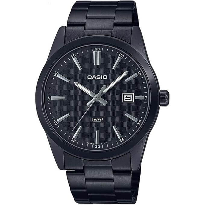 Casio – Noir – Tout en acier inoxydable – Avec dateur – MTP-VD03B-1AUDF