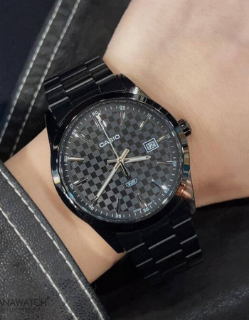 Casio – Noir – Tout en acier inoxydable – Avec dateur – MTP-VD03B-1AUDF