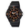 Casio – Montre pour hommes chiffres orange – Bracelet en silicone noir – MRW-200H-4BV
