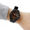 Casio – Montre pour hommes chiffres orange – Bracelet en silicone noir – MRW-200H-4BV
