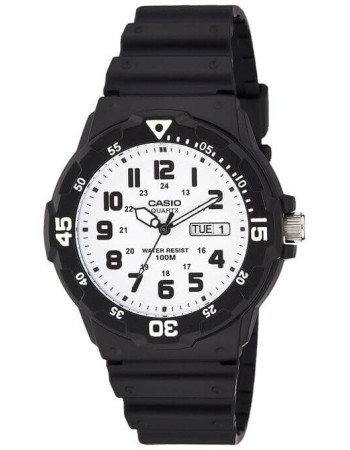 Casio – Montre pour hommes cadran blanc chiffres noirs – Bracelet en silicone noir – MRW-200H-7BVDF Casio – Montre pour hommes cadran blanc chiffres noirs – Bracelet en silicone noir – MRW-200H-7BVDF