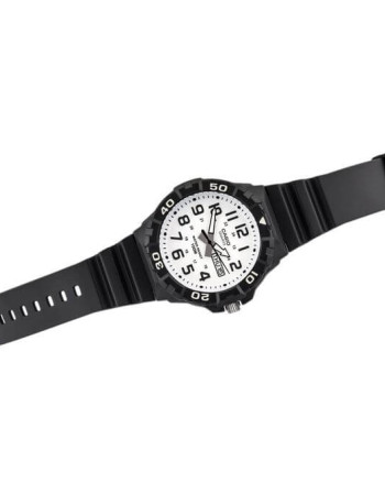 Casio – Montre pour hommes cadran blanc chiffres noirs – Bracelet en silicone noir – MRW-200H-7BVDF Casio – Montre pour hommes cadran blanc chiffres noirs – Bracelet en silicone noir – MRW-200H-7BVDF