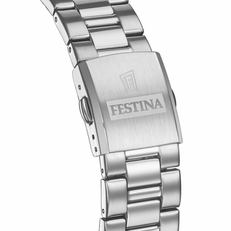 Festina – Classique – Cadran bleu avec dateur – Tout acier inoxydable – F20552/3