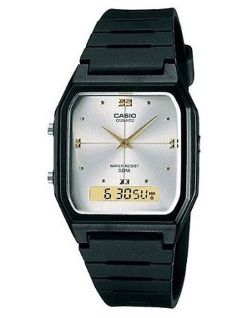 Casio – Analogique numérique double heure – Pour homme – Bracelet en silicone – AW-48HE-7AV