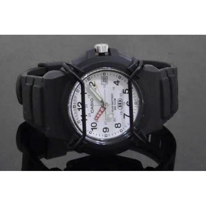 Casio – Cadran blanc – Avec dateur sur 3h – Bracelet en silicone noir – HDA-600B-7BV