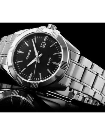 Casio – Cadran noir avec dateur – Aiguilles fluorescentes – MTP-1308D-1AVDF